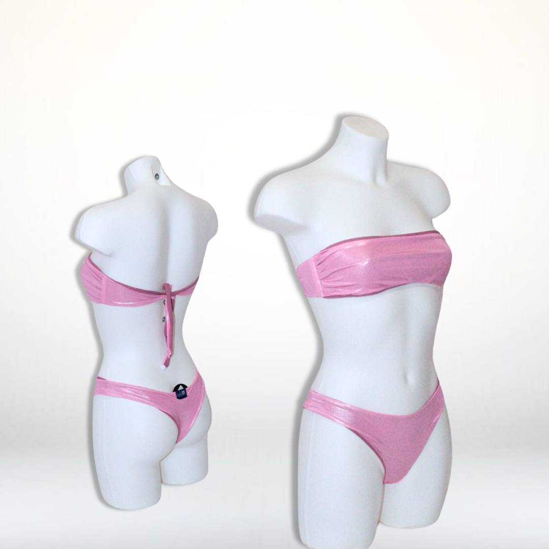 Bikini - Fascia Rosa Lurex Spalmato 08